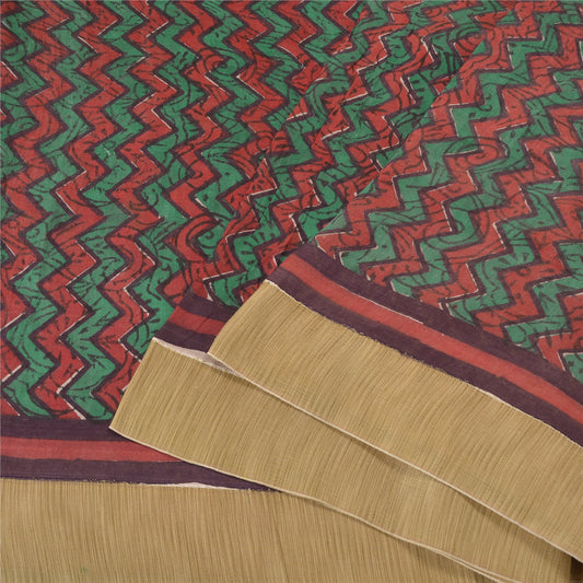 Sanskriti Vintage Multicolor Sarees Pure Cotton Block Printed Woven Sari Sustainable Fabric