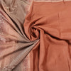 Sanskriti Vintage Dark Peach Sarees 100% Pure Silk Woven Baluchari Sari Sustainable Fabric