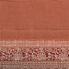 Sanskriti Vintage Dark Peach Sarees 100% Pure Silk Woven Baluchari Sari Sustainable Fabric