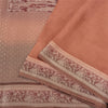 Sanskriti Vintage Dark Peach Sarees 100% Pure Silk Woven Baluchari Sari Sustainable Fabric