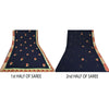 Sanskriti Vintage Navy Blue Sarees Blend Georgette Embroidered Craft Sari Sustainable Fabric