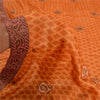 Sanskriti Vintage Saffron Sarees 100% Pure Silk Embroidered Sari Craft Sustainable Fabric