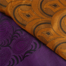Load image into Gallery viewer, Sanskriti Vintage Purple/Mustard Indian Sarees 100% Pure Silk Woven Sari Fabric

