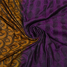 Load image into Gallery viewer, Sanskriti Vintage Purple/Mustard Indian Sarees 100% Pure Silk Woven Sari Fabric
