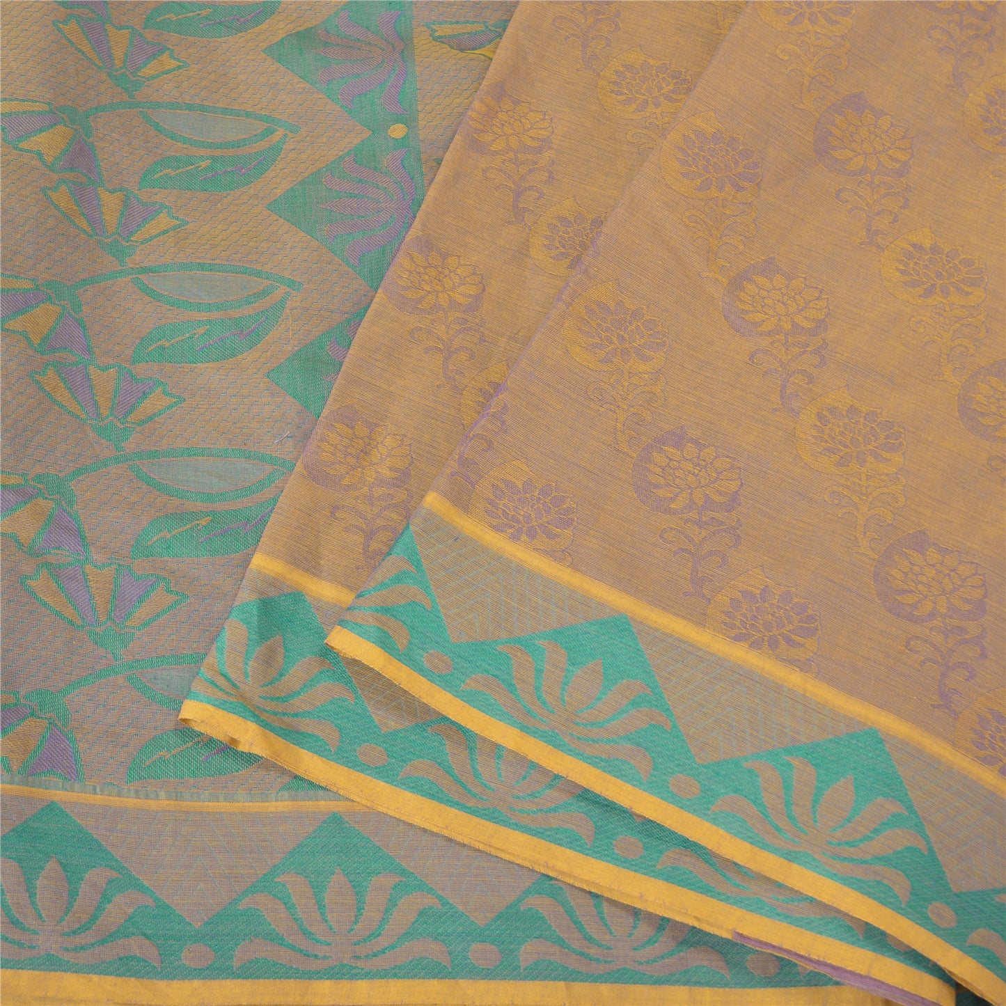 Sanskriti Vintage Pink Indian Sarees Cotton Silk Woven Sari 5 Yard Craft Sustainable Fabric