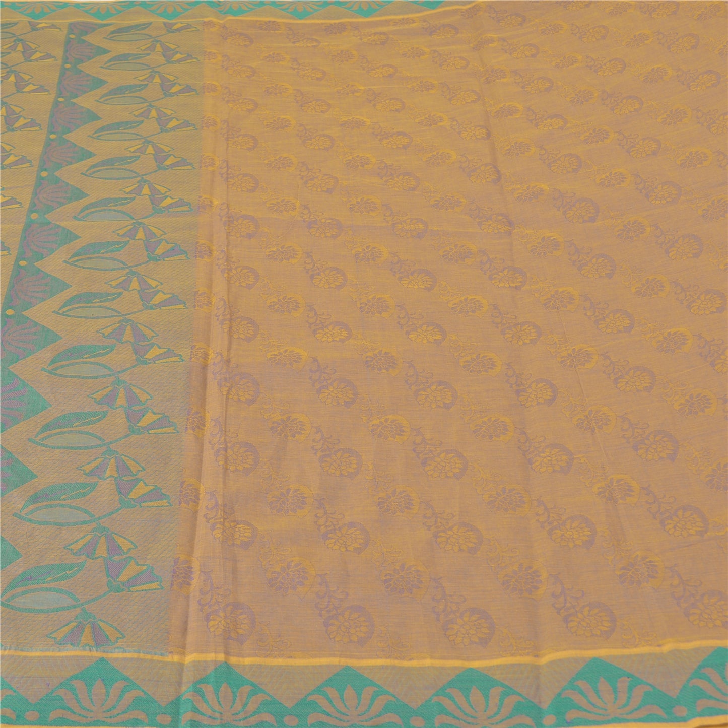 Sanskriti Vintage Pink Indian Sarees Cotton Silk Woven Sari 5 Yard Craft Sustainable Fabric