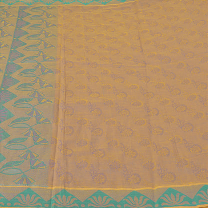 Sanskriti Vintage Pink Indian Sarees Cotton Silk Woven Sari 5 Yard Craft Sustainable Fabric