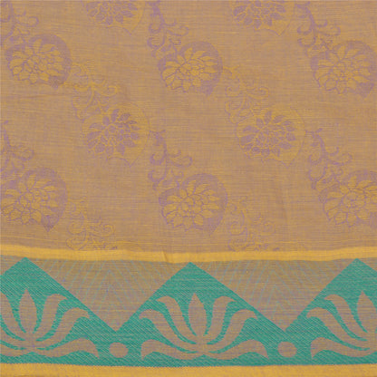 Sanskriti Vintage Pink Indian Sarees Cotton Silk Woven Sari 5 Yard Craft Sustainable Fabric