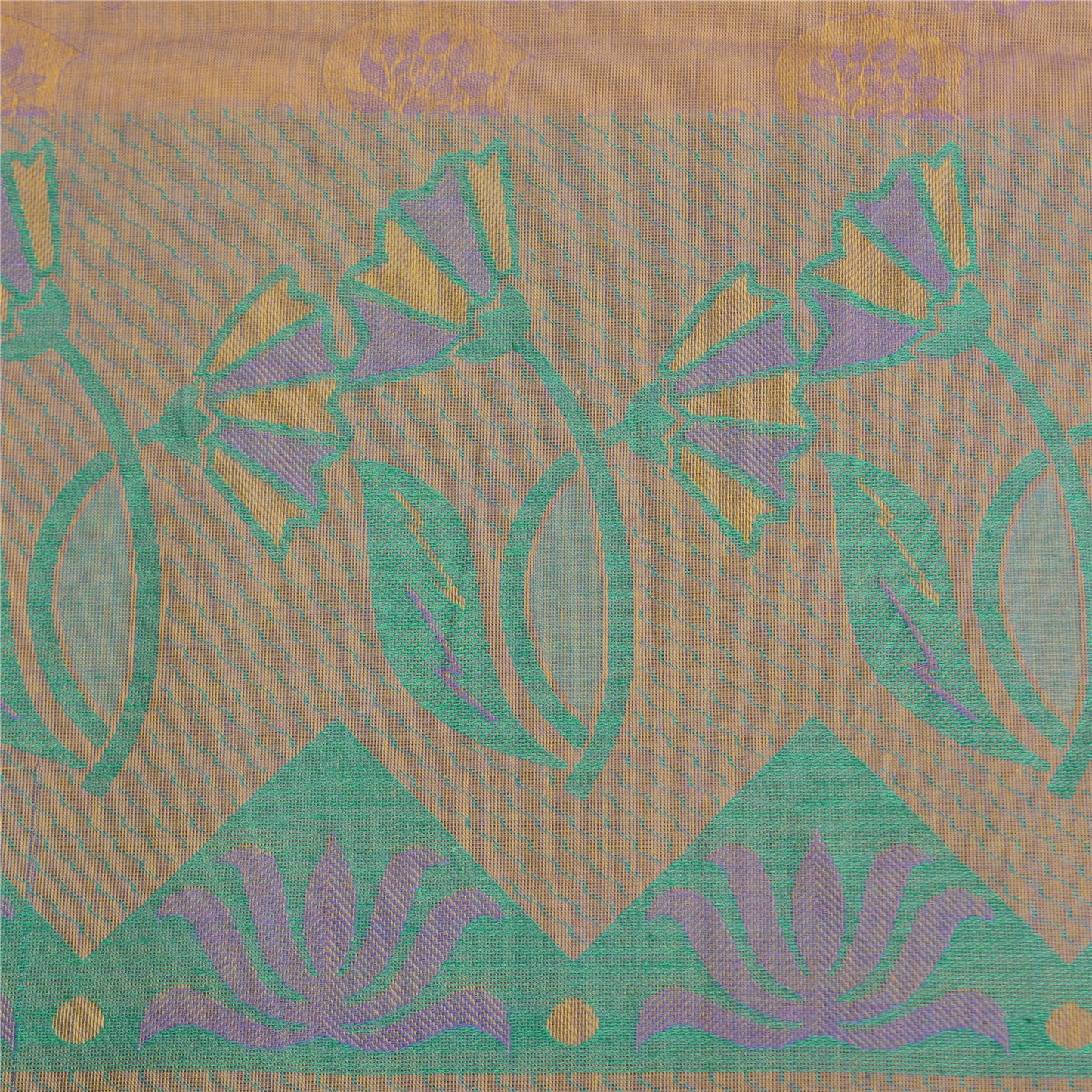 Sanskriti Vintage Pink Indian Sarees Cotton Silk Woven Sari 5 Yard Craft Sustainable Fabric