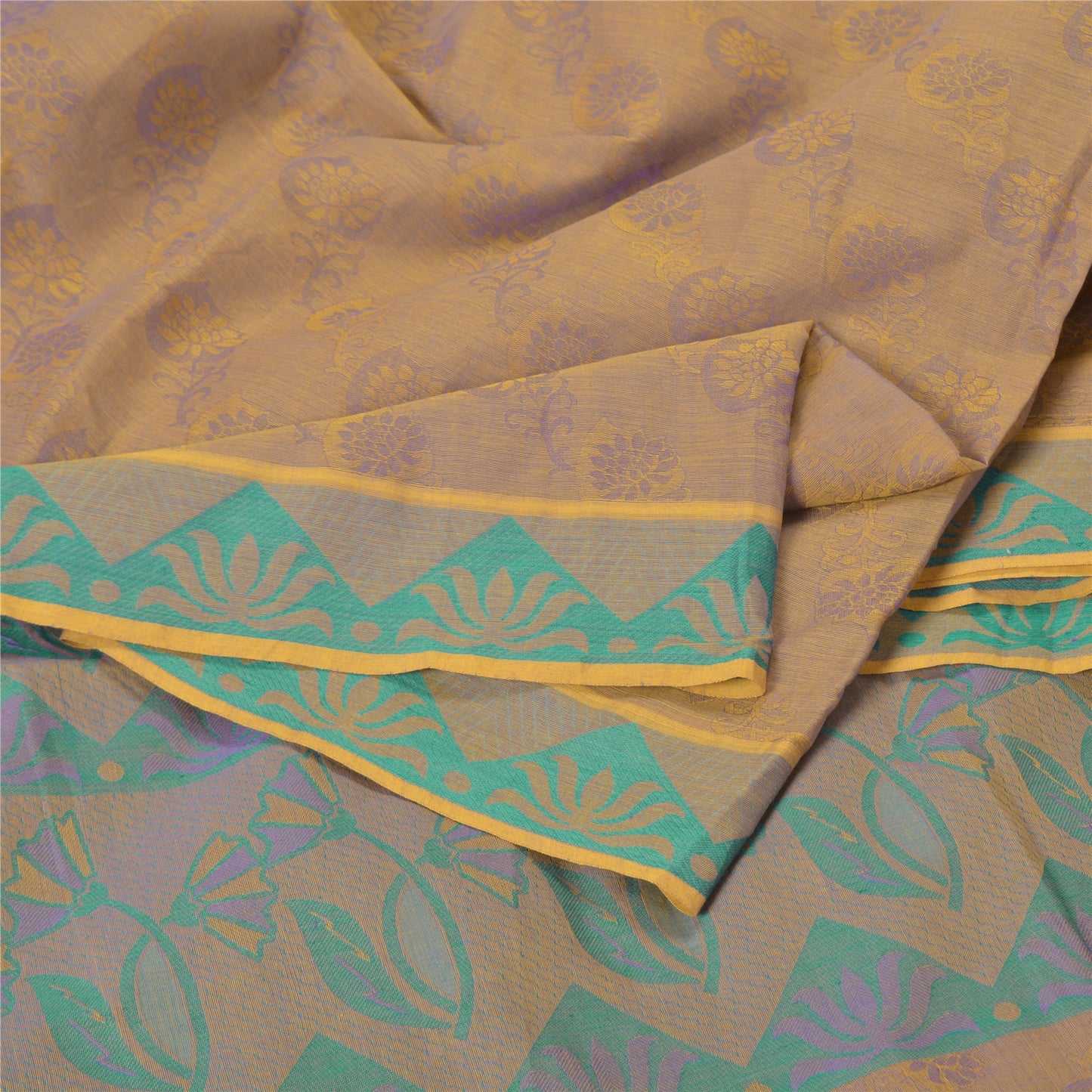 Sanskriti Vintage Pink Indian Sarees Cotton Silk Woven Sari 5 Yard Craft Sustainable Fabric