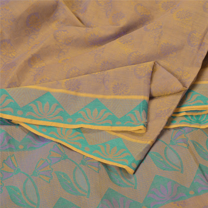 Sanskriti Vintage Pink Indian Sarees Cotton Silk Woven Sari 5 Yard Craft Sustainable Fabric