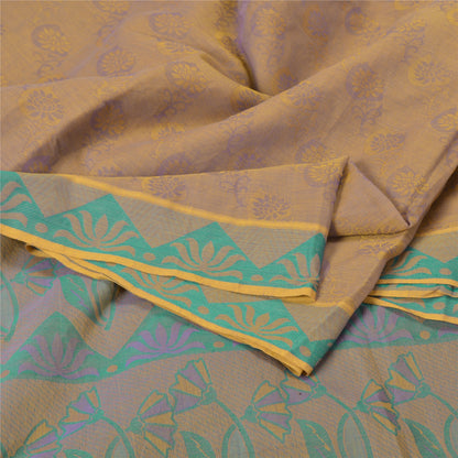 Sanskriti Vintage Pink Indian Sarees Cotton Silk Woven Sari 5 Yard Craft Sustainable Fabric