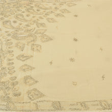Load image into Gallery viewer, Sanskriti Vintage Cream Sarees Cotton Hand Embroidered Chikankari Sari Fabric
