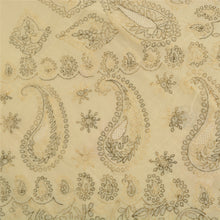 Load image into Gallery viewer, Sanskriti Vintage Cream Sarees Cotton Hand Embroidered Chikankari Sari Fabric
