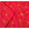 Sanskriti Vintage Pink Sarees Ren Georgette Broderet Tie-Dye Sari Bæredygtigt Stof