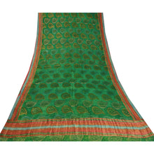 Load image into Gallery viewer, Sanskriti Vintage Green Bollywood Sarees Pure Georgette Silk Woven Sari Fabric
