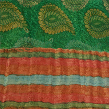 Load image into Gallery viewer, Sanskriti Vintage Green Bollywood Sarees Pure Georgette Silk Woven Sari Fabric

