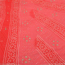 Load image into Gallery viewer, Sanskriti Vintage Red Sarees Pure Georgette Silk Hand Beads Bandhani Sari Fabric
