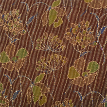 Load image into Gallery viewer, Sanskriti Vintage Brown Sarees Pure  Georgette Hand Beaded Kantha Sari Fabric
