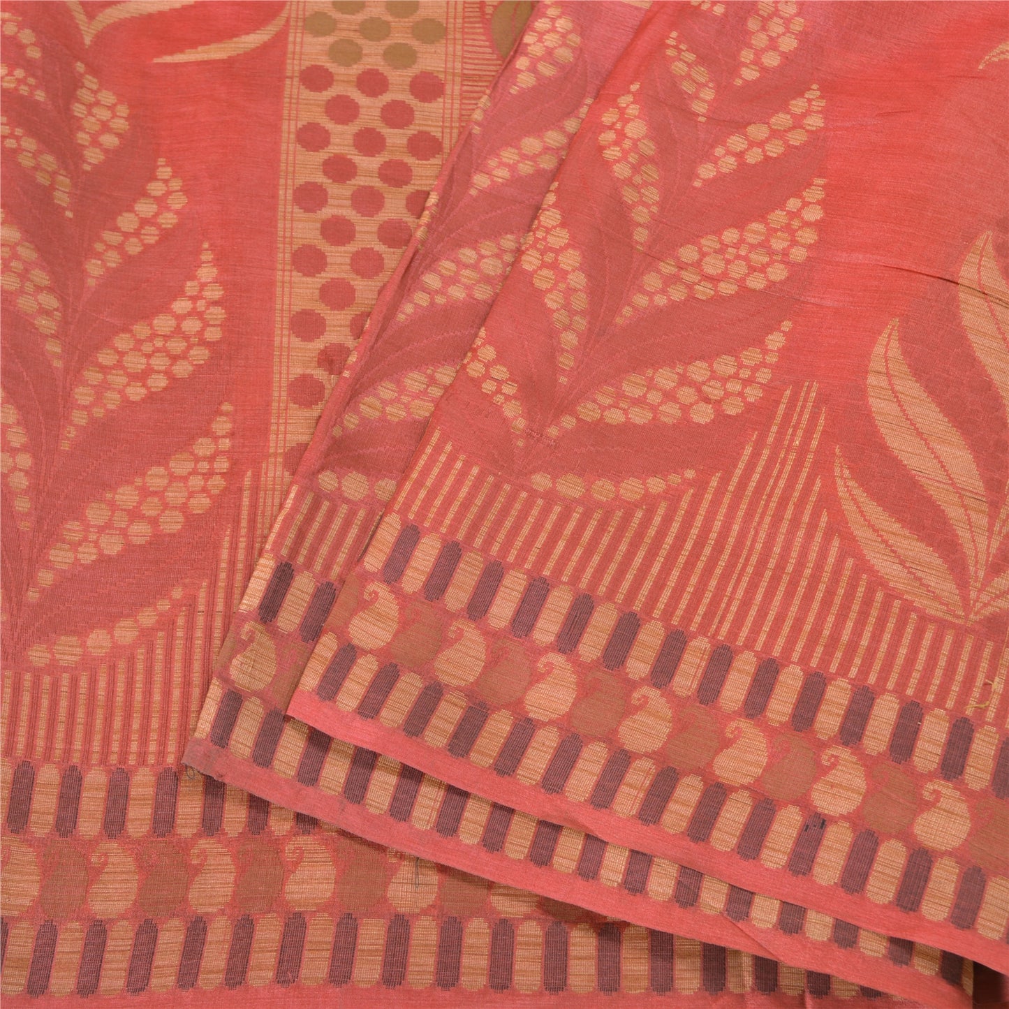 Sanskriti Vintage Pink Indian Sarees 100% Pure Silk Woven Sari Craft Sustainable Fabric