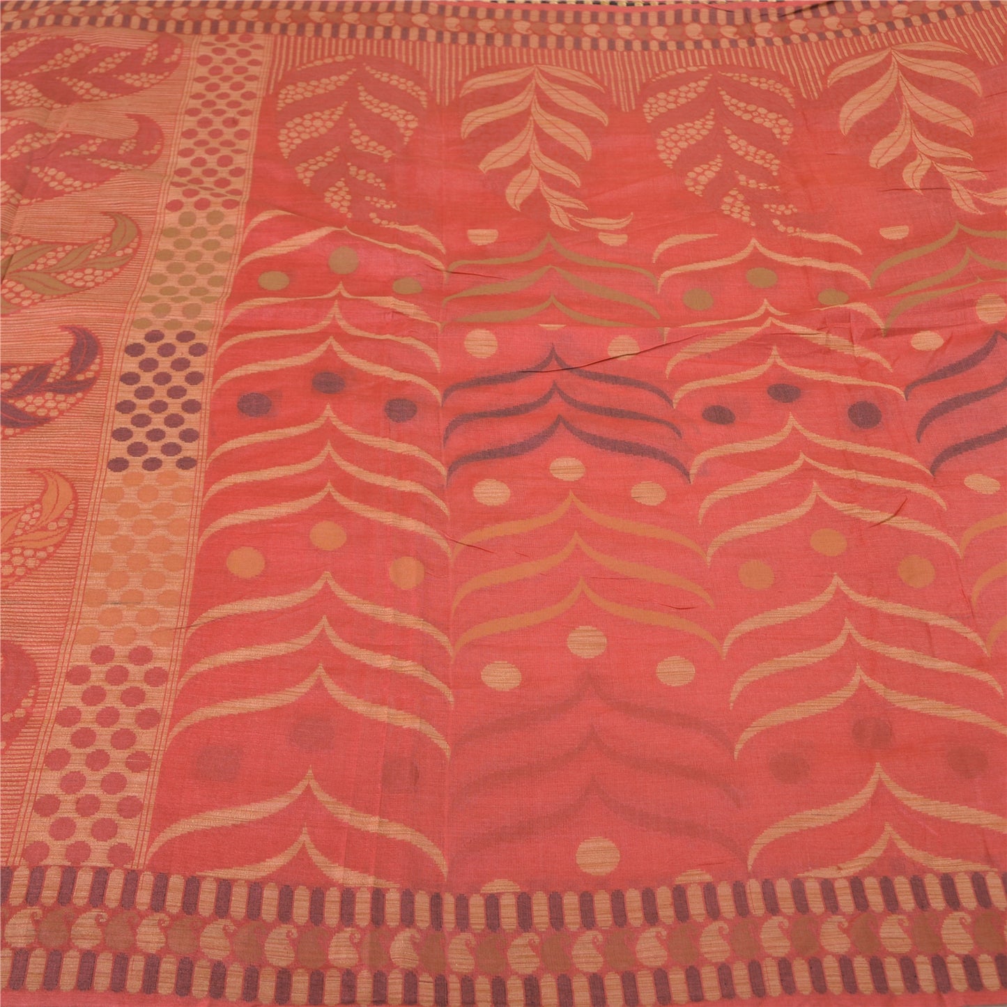 Sanskriti Vintage Pink Indian Sarees 100% Pure Silk Woven Sari Craft Sustainable Fabric