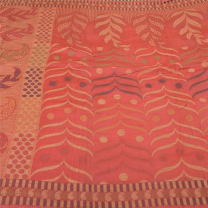 Sanskriti Vintage Pink Indian Sarees 100% Pure Silk Woven Sari Craft Sustainable Fabric