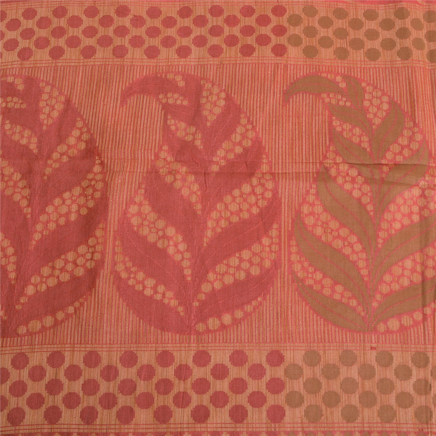 Sanskriti Vintage Pink Indian Sarees 100% Pure Silk Woven Sari Craft Sustainable Fabric