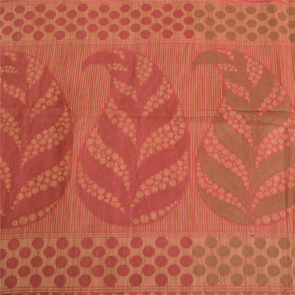 Sanskriti Vintage Pink Indian Sarees 100% Pure Silk Woven Sari Craft Sustainable Fabric