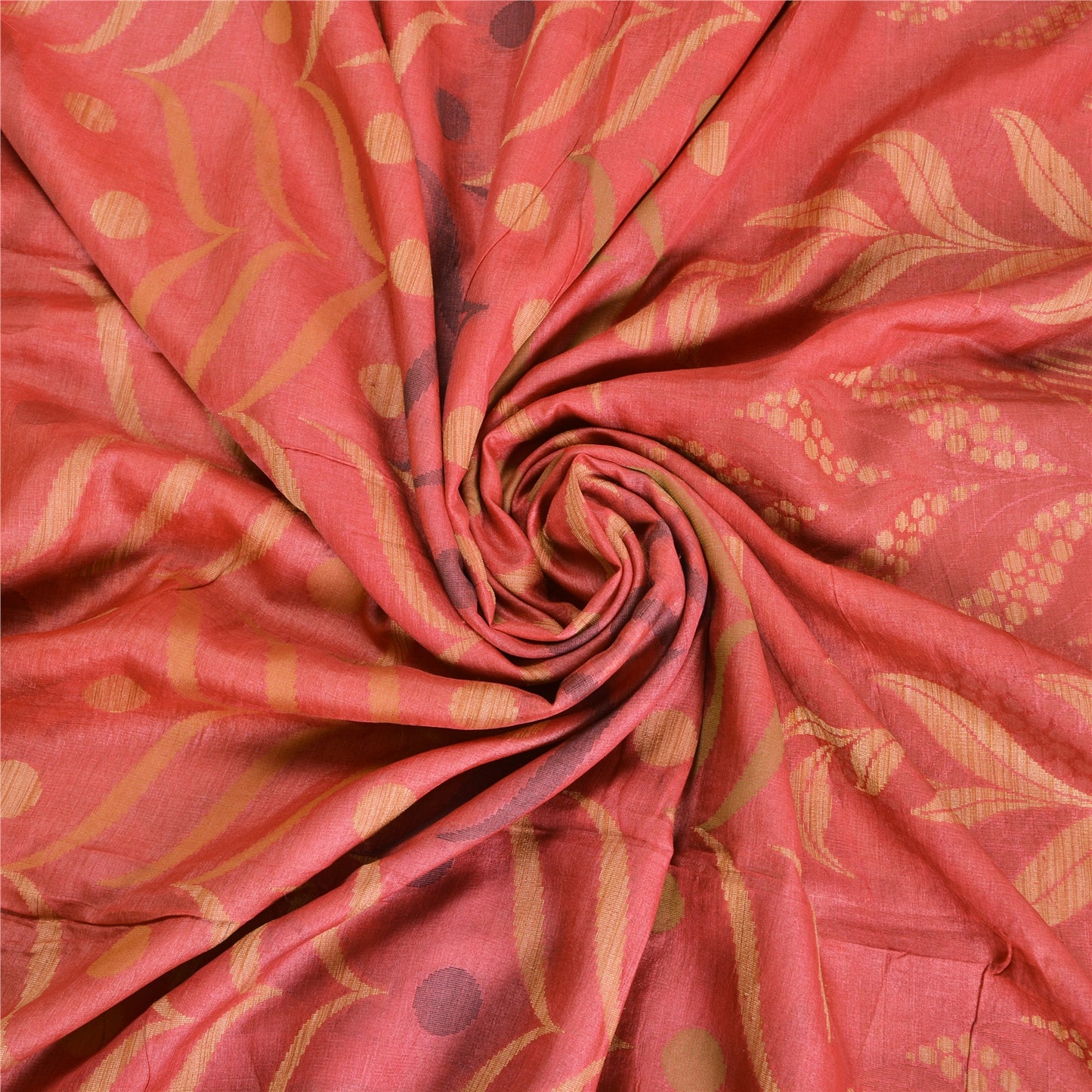 Sanskriti Vintage Pink Indian Sarees 100% Pure Silk Woven Sari Craft Sustainable Fabric