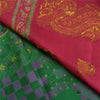 Sanskriti Vintage Pink/Green Sarees Pure Silk Woven Brocade/Banarasi Sari Sustainable Fabric