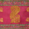 Sanskriti Vintage Pink/Green Sarees Pure Silk Woven Brocade/Banarasi Sari Sustainable Fabric