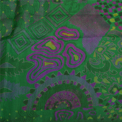 Sanskriti Vintage Pink/Green Sarees Pure Silk Woven Brocade/Banarasi Sari Sustainable Fabric