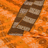 Sanskriti Vintage Saffron/Brown Indian Sarees 100% Pure Cotton Woven Sari Sustainable Fabric