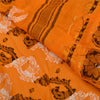 Sanskriti Vintage Saffron/Brown Indian Sarees 100% Pure Cotton Woven Sari Sustainable Fabric