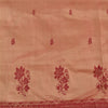 Sanskriti Vintage Brown/Dark Red Indian Sarees Pure Silk Hand-Woven Sari Sustainable Fabric