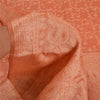Sanskriti Vintage Peach Indian Sarees 100% Pure Silk Woven Sari 5 YD Sustainable Fabric