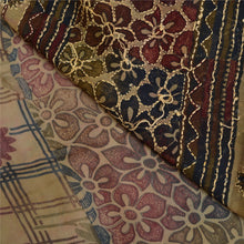 Load image into Gallery viewer, Sanskriti Vintage Multi Sarees Pure Chiffon Silk Hand Beaded Kantha Sari Fabric
