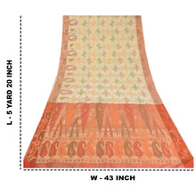 Load image into Gallery viewer, anskriti Vintage Peach/Ivory Indian Sarees Cotton Woven Premium Sari 5 YD Fabric
