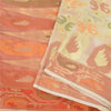 Sanskriti Vintage Peach/Ivory Indian Sarees Cotton Woven Premium Sari 5 YD Sustainable Fabric