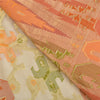 Sanskriti Vintage Peach/Ivory Indian Sarees Cotton Woven Premium Sari 5 YD Sustainable Fabric