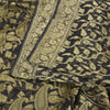 Sanskriti Vintage Black Indian Sarees Blend Silk Woven Premium Sari Craft Sustainable Fabric