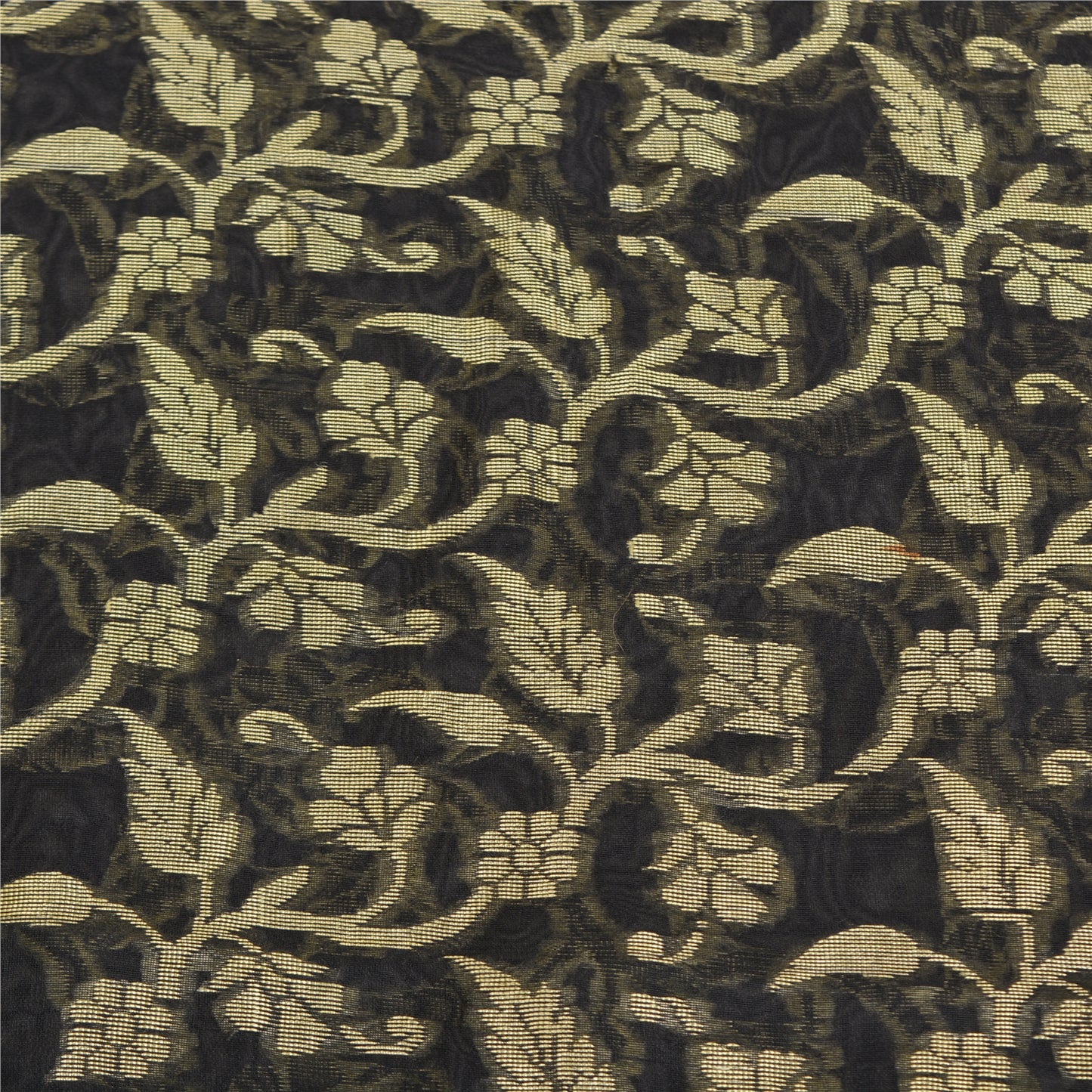 Sanskriti Vintage Black Indian Sarees Blend Silk Woven Premium Sari Craft Sustainable Fabric