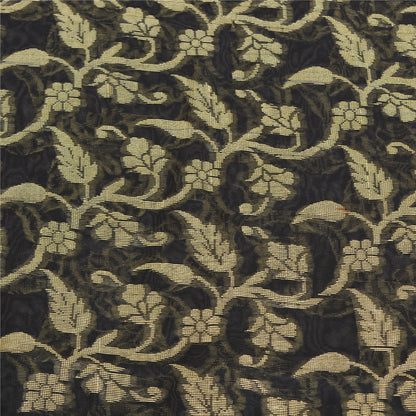 Sanskriti Vintage Black Indian Sarees Blend Silk Woven Premium Sari Craft Sustainable Fabric