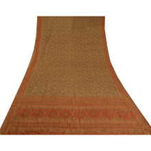 Load image into Gallery viewer, Sanskriti Vintage Orange Sarees Pure Silk Hand Beaded Kantha Sari Craft Fabric

