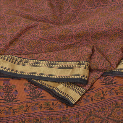 Sanskriti Vintage Pink Sarees Pure Cotton Block Printed Kota Doria Sari Sustainable Fabric