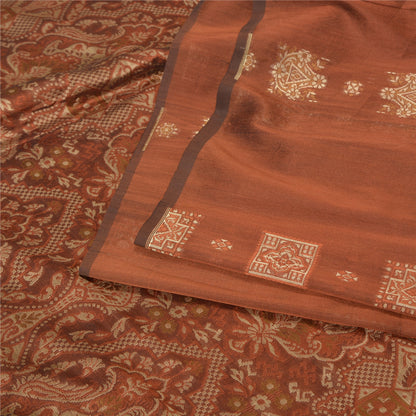 Sanskriti Vintage Copper Indian Sarees Blend Silk Woven Premium Sari Sustainable Fabric