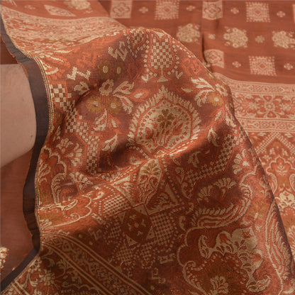 Sanskriti Vintage Copper Indian Sarees Blend Silk Woven Premium Sari Sustainable Fabric