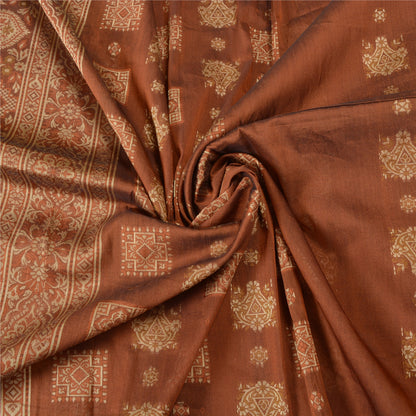 Sanskriti Vintage Copper Indian Sarees Blend Silk Woven Premium Sari Sustainable Fabric