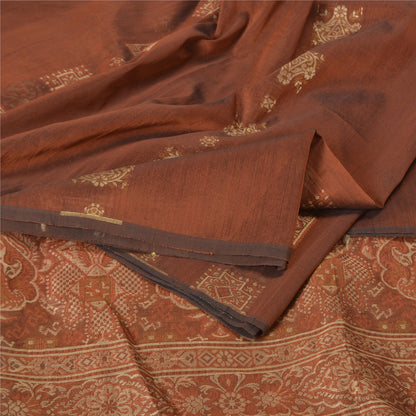 Sanskriti Vintage Copper Indian Sarees Blend Silk Woven Premium Sari Sustainable Fabric