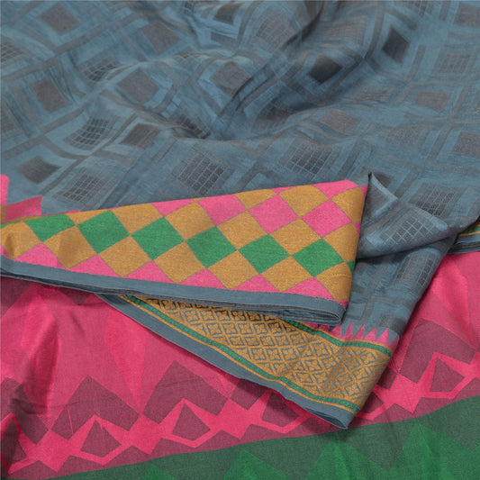 Санскритские винтажные разноцветные сари 100% чистый шелк тканый премиальный сари устойчивая ткань